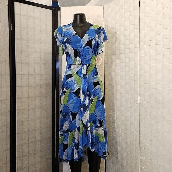 BRAND NEW HARLON & ROSE FLORAL PRINT SHORT SLEEVE DRESS - Picture 5 of 15